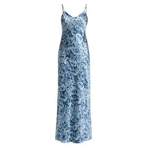 Reformation Medium Blue Floral Parma Slip Maxi Dress in Bliss